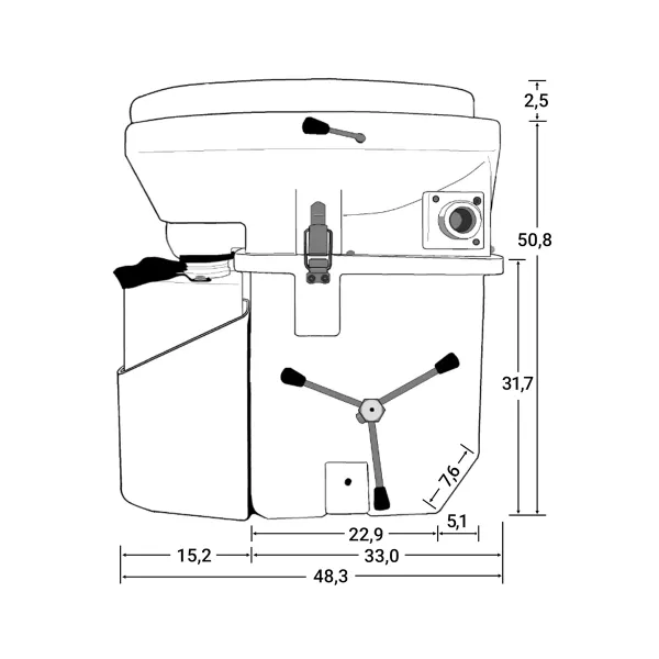 TomTur Nature’s Head Komposttoilette mit Spider Handle Handkurbel